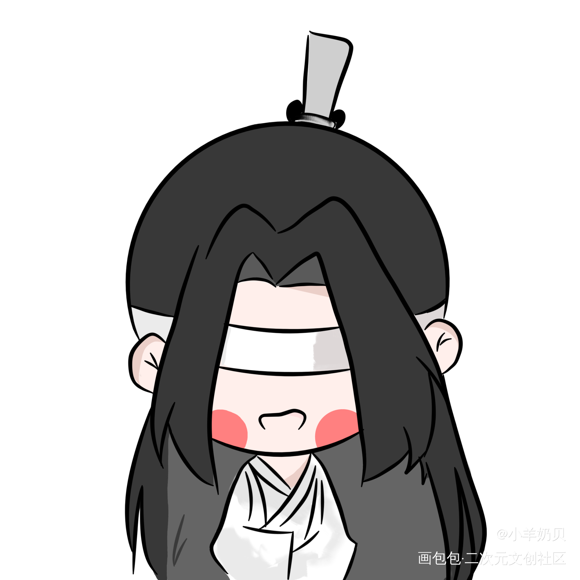 道长_魔道祖师晓星尘简笔画绘画作品