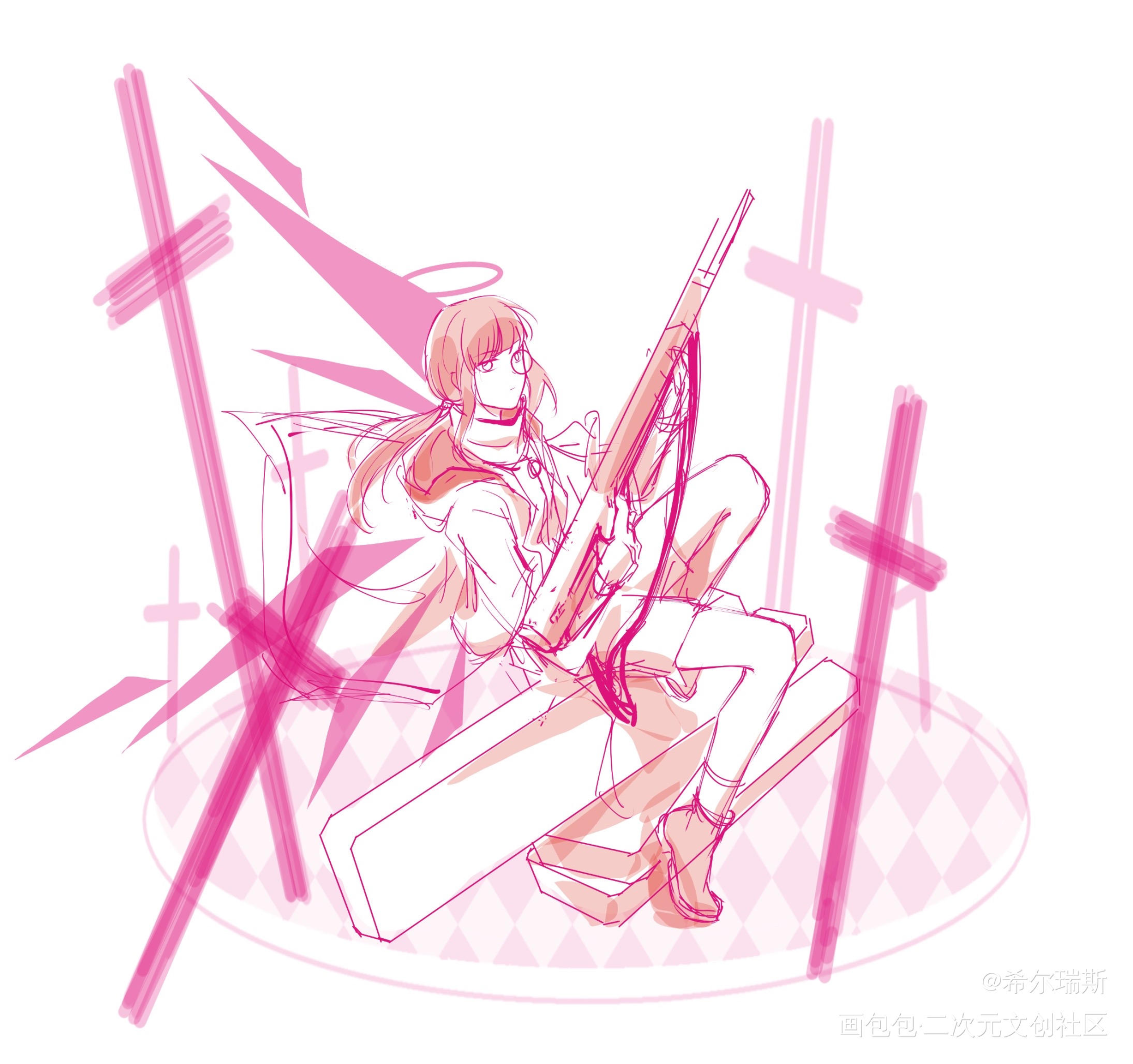 给亲友画画的舟pa自设_明日方舟绘画作品