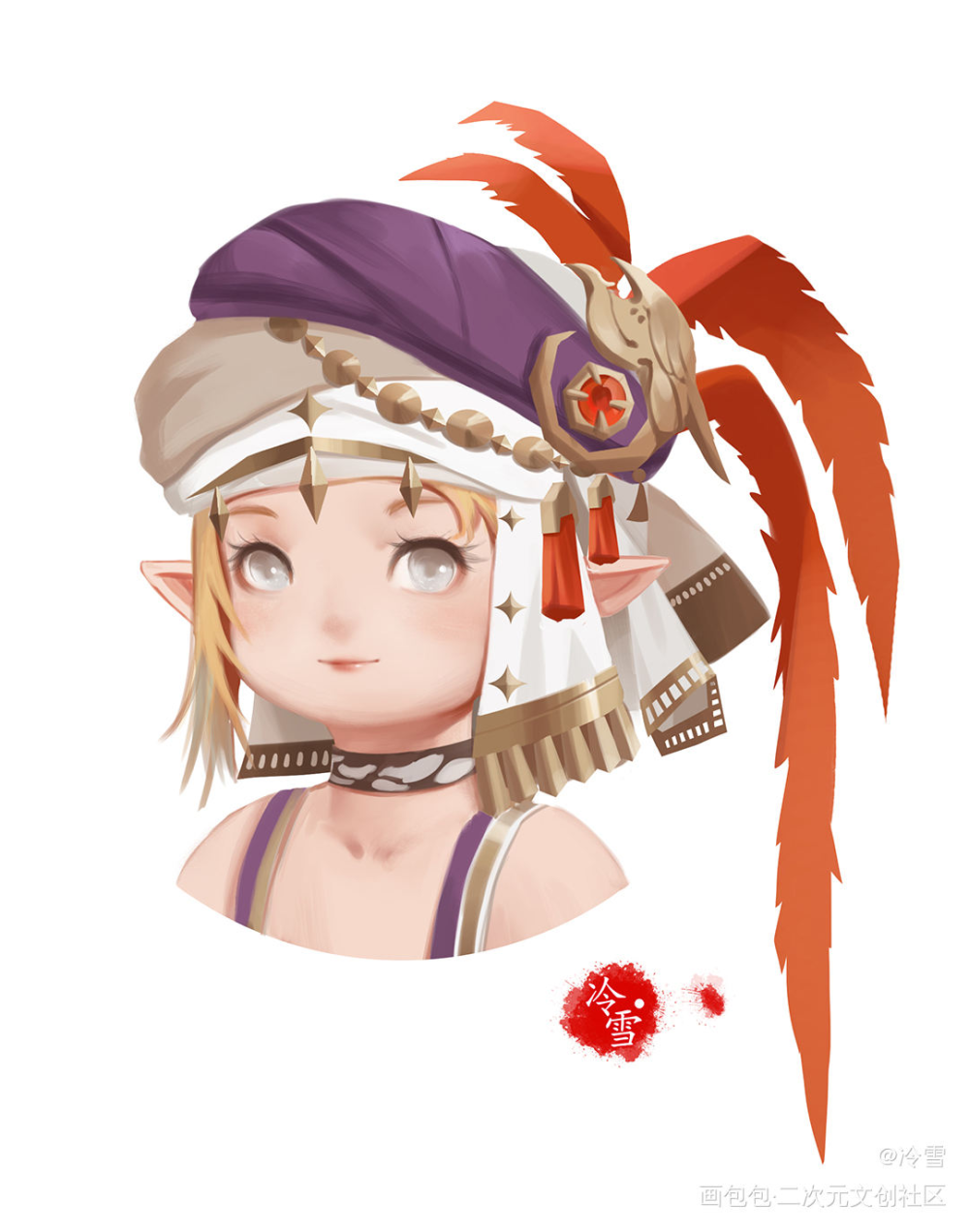 拉拉肥头像_最终幻想14拉拉肥厚涂头像FFXIV绘画作品
