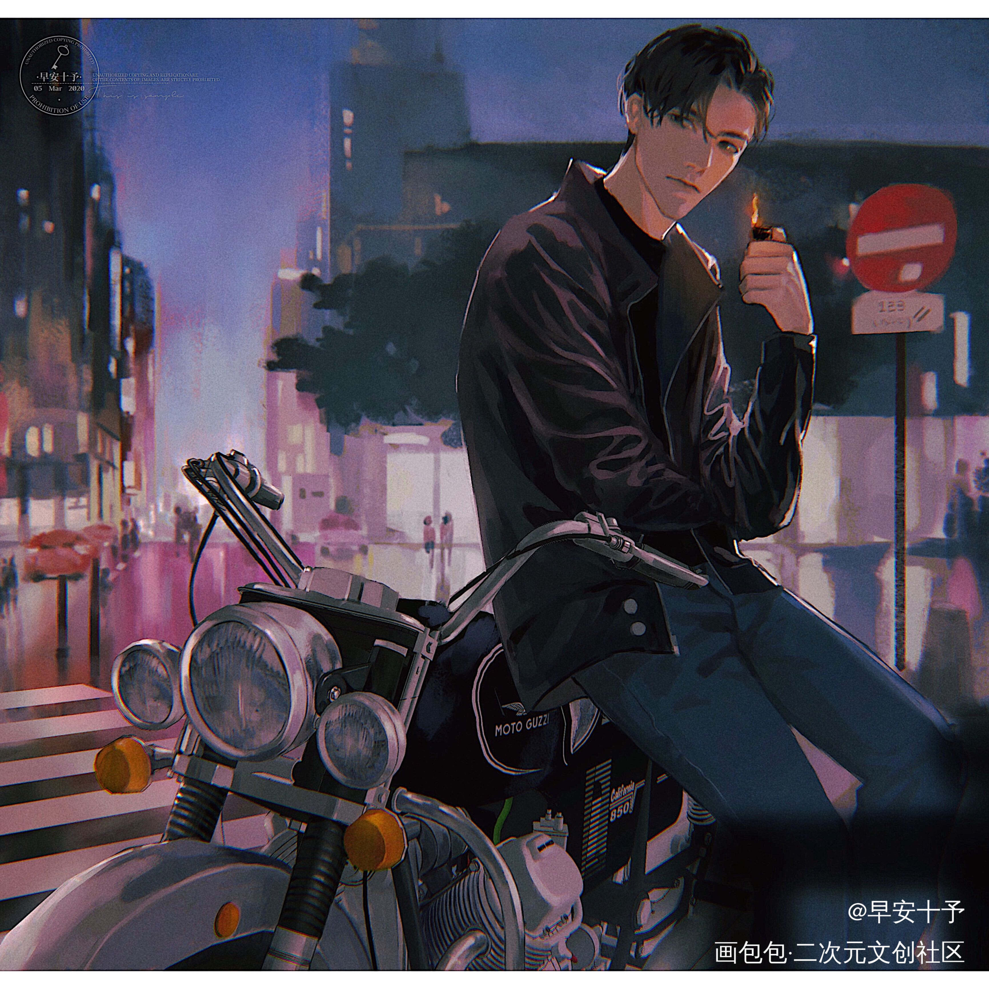 机车十_188男团宫应弦厚涂插画同人绘画作品