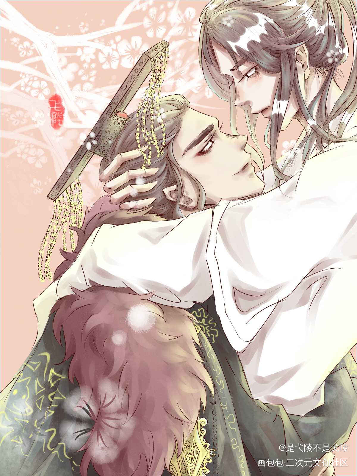 二哈和他的白猫师尊·绝美燃晚_二哈和他的白猫师尊燃晚楚晚宁平涂同人绘画作品