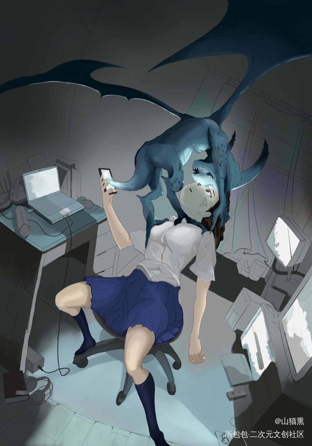 不做手机的奴仆_手机奴绘画作品
