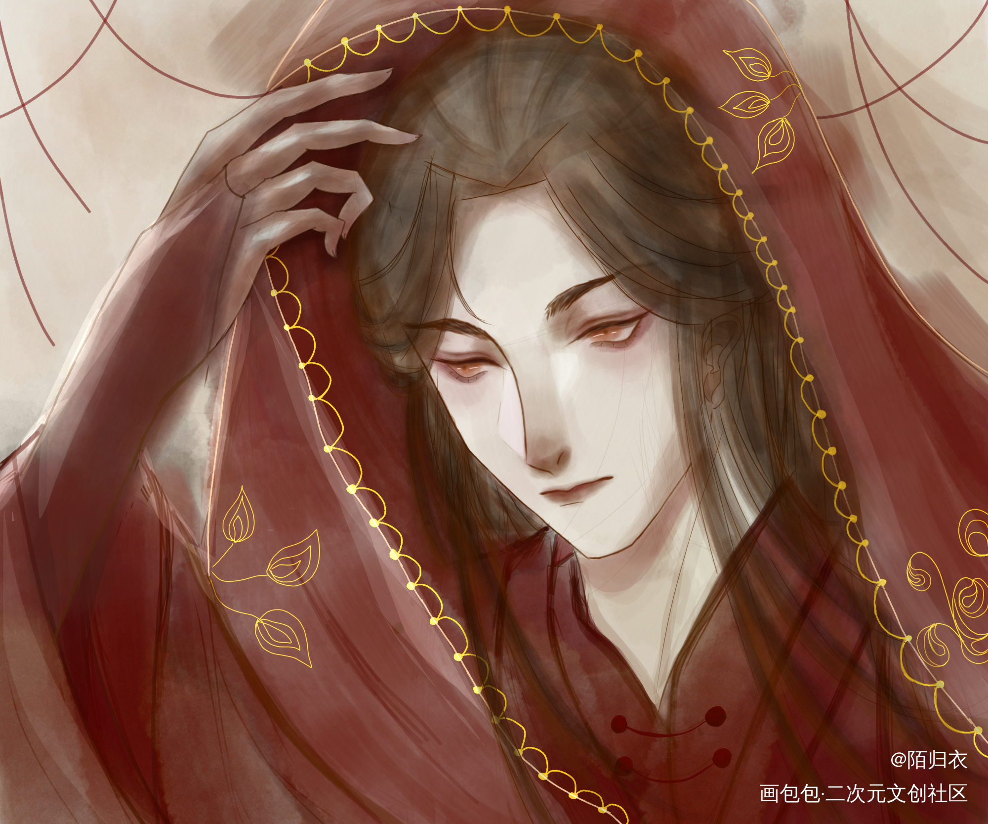 婚服晚宁_二哈和他的白猫师尊楚晚宁古风我要上首推同人二创绘画作品