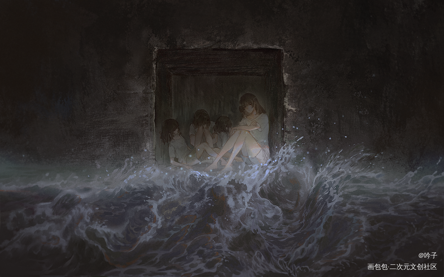 梦中的陌生人_原创插画绘画作品