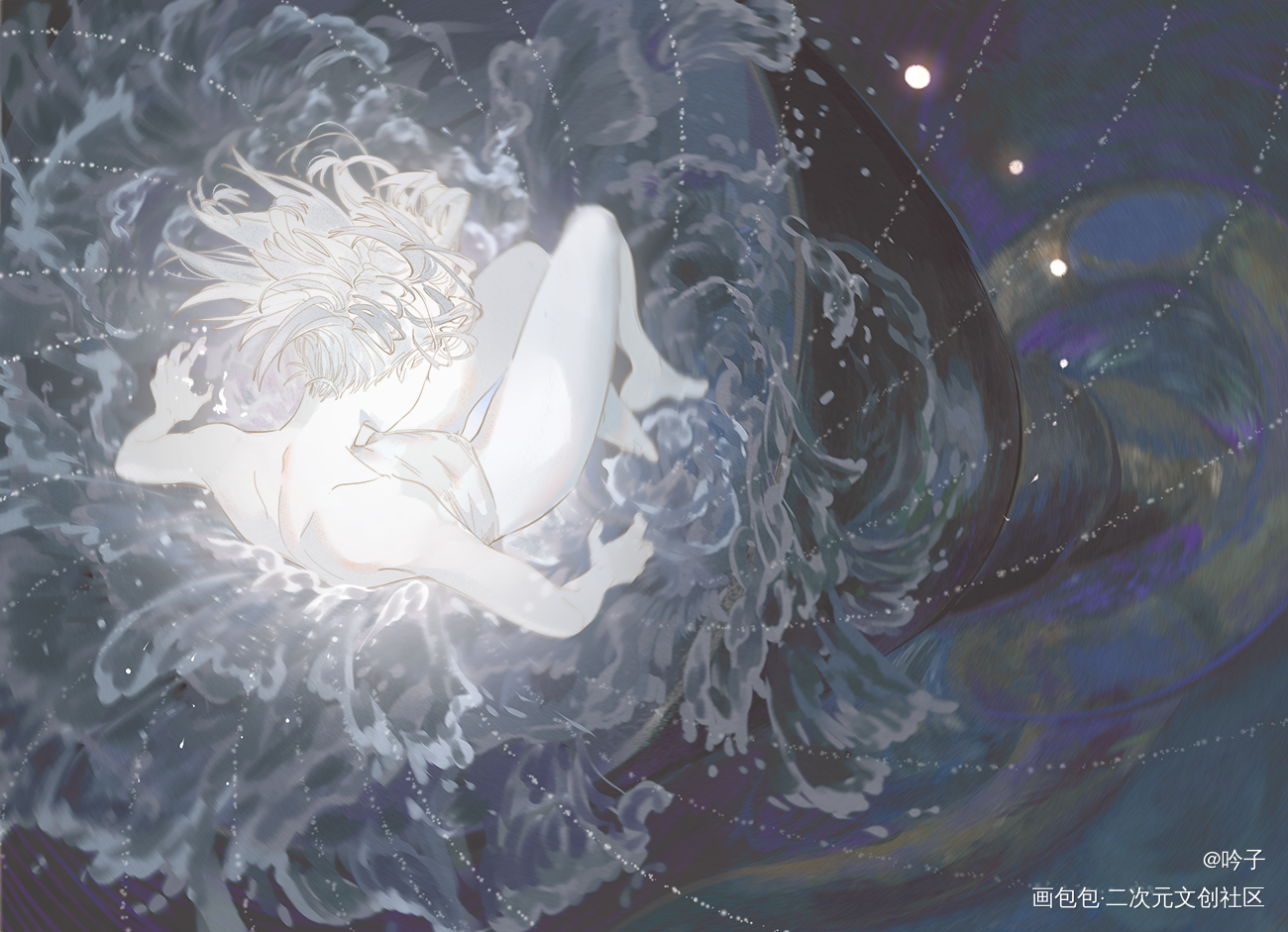梦中的陌生人_原创插画绘画作品