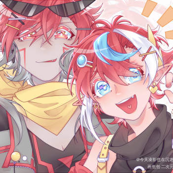 阿卡斯和开开_开心宝贝开心超人联盟阿卡斯开心超人平涂日系插画绘画