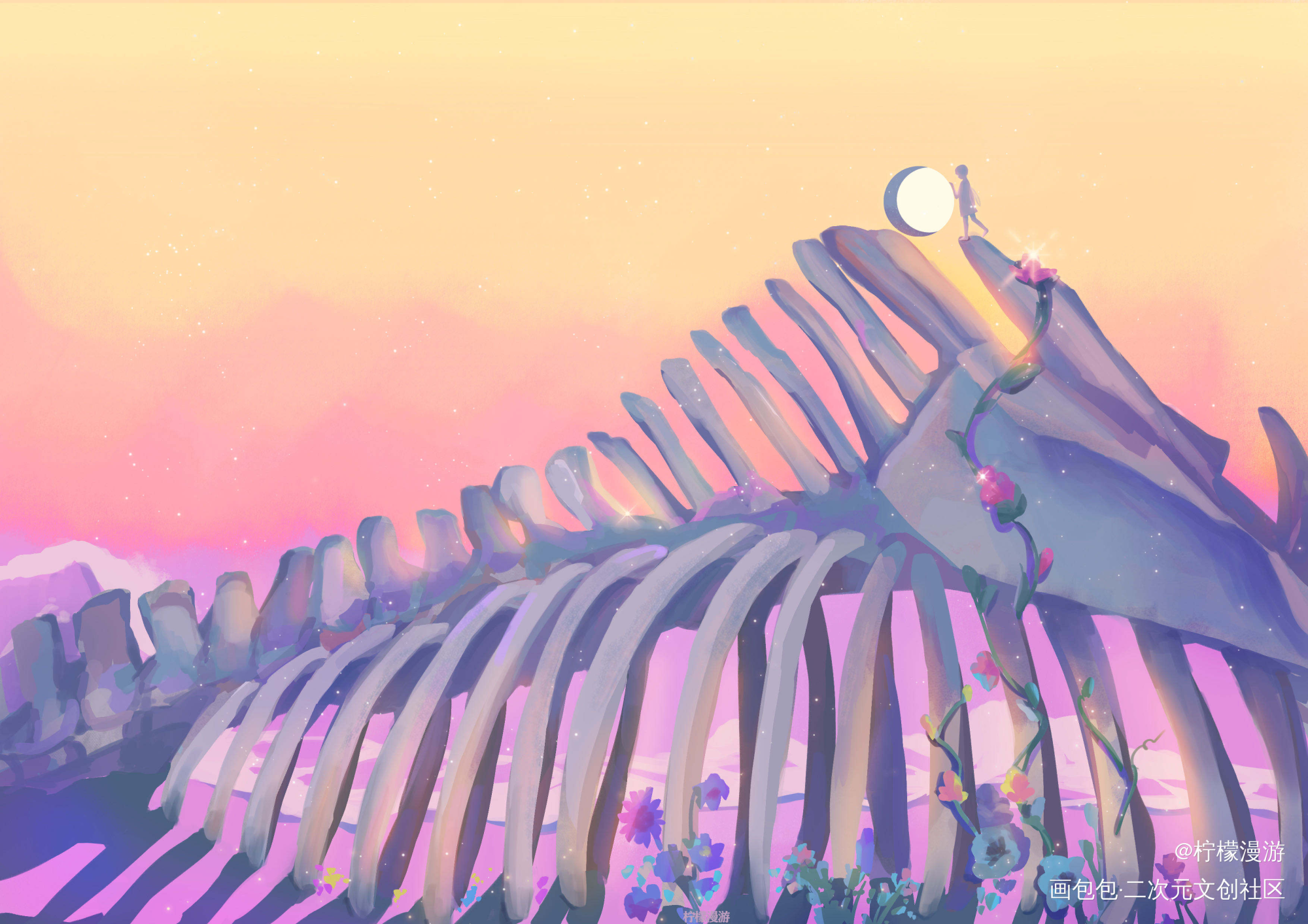 失落沙洲_场景插画我要上首推插画原创插画板绘插画绘画作品