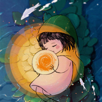 《点灯人》_平涂q版求点评求配文插画表情包原创漫画原创绘画作品