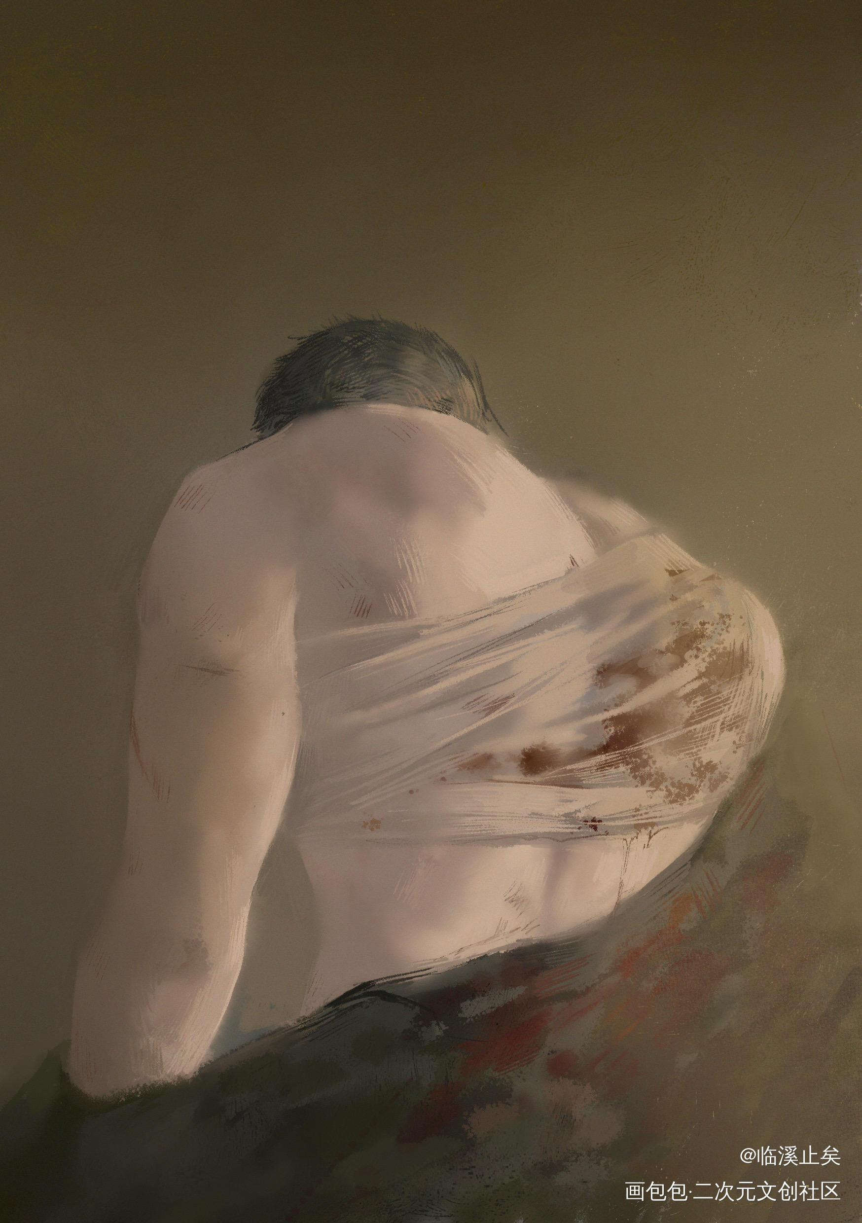 小鱼_小白杨188男团俞白俞风城厚涂插画同人水千丞绘画作品