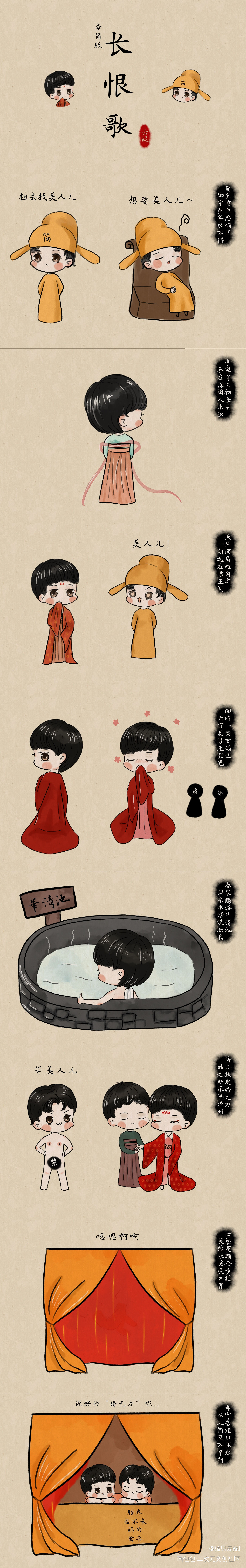 李简版《长恨歌》_你却爱着一个傻逼188男团李玉简隋英Q版同人绘画作品