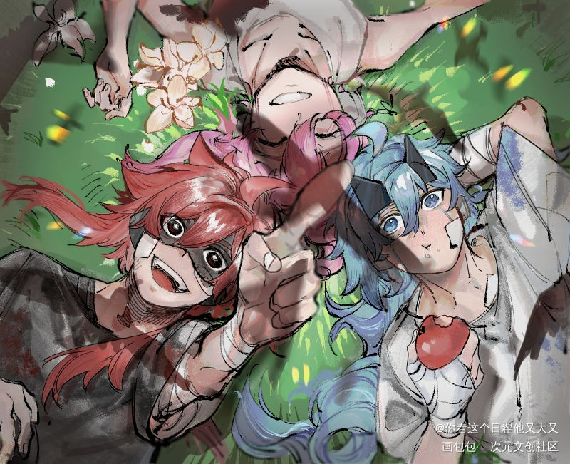 凑数_开心超人联盟开心宝贝一个粉毛阿卡斯伽罗日系插画绘画作品