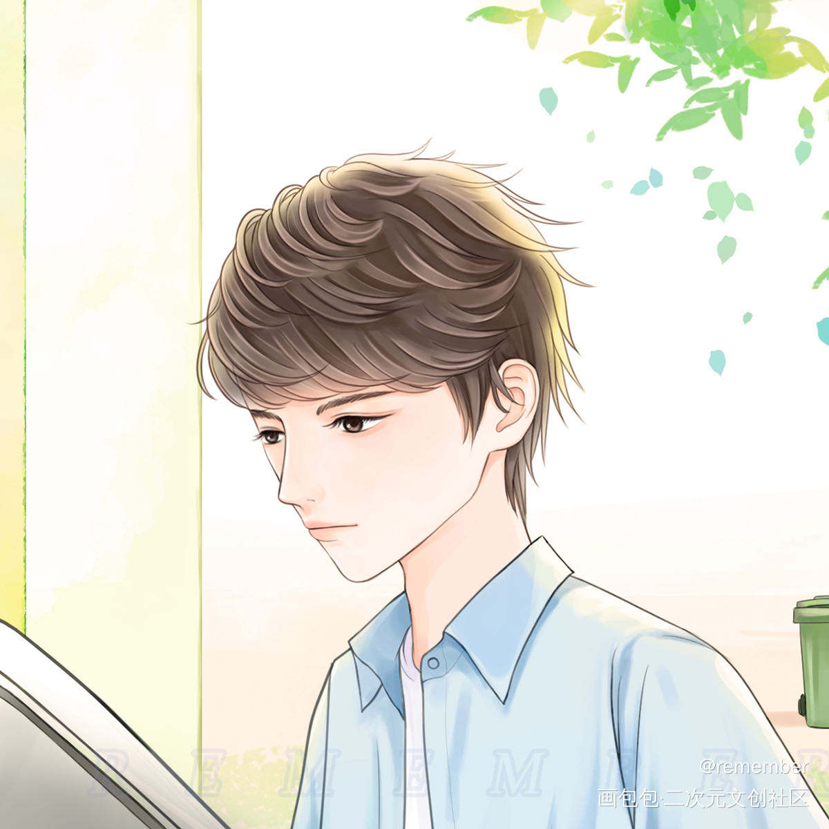 Summer _平涂日系求点评求配文我要上首推插画绘画原创绘画作品