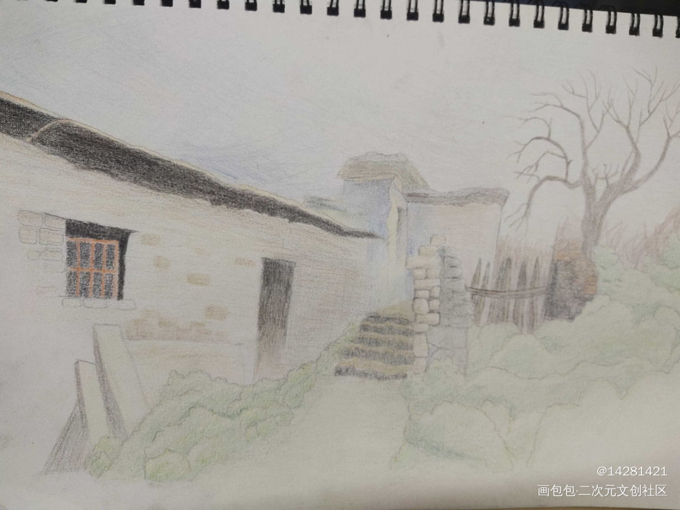临摹的一个小村庄_临摹绘画作品