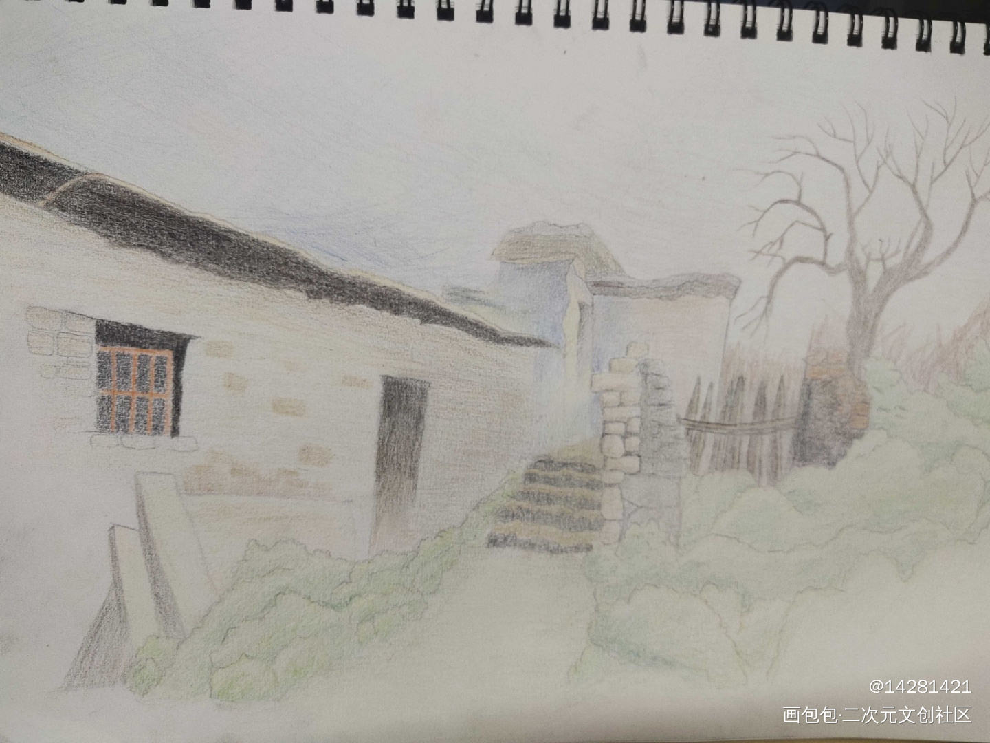 临摹的一个小村庄_临摹绘画作品