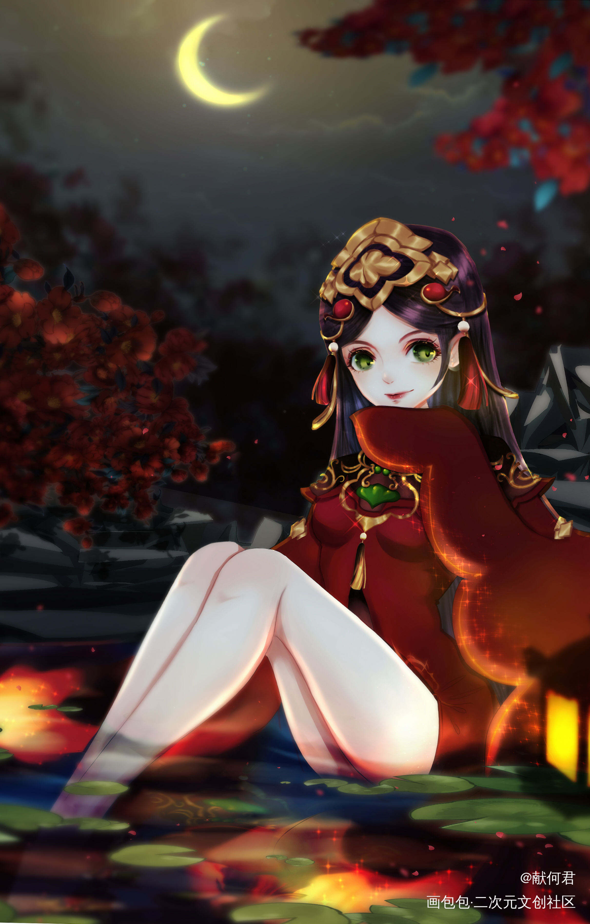 瑰梦潋锦衣_梦幻西游插画绘画作品