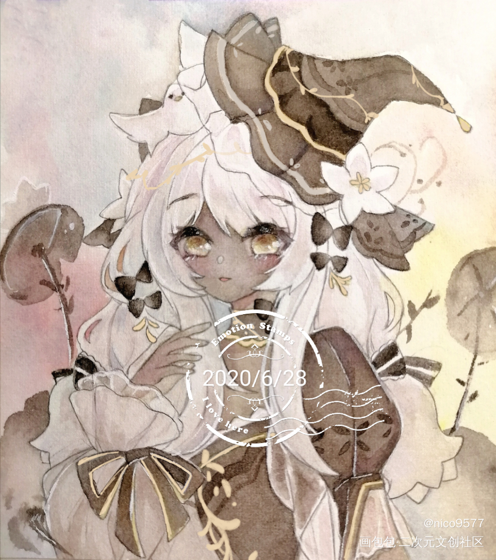 试试_水彩头像oc绘画作品