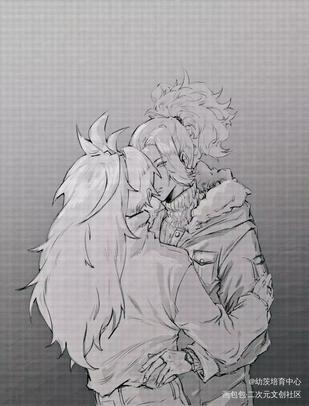 抱抱！_阴阳师酒茨同人绘画作品