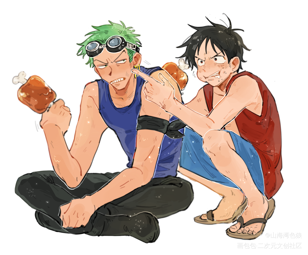 onepiece_海贼王草帽一伙平涂日系同人onepiece绘画作品