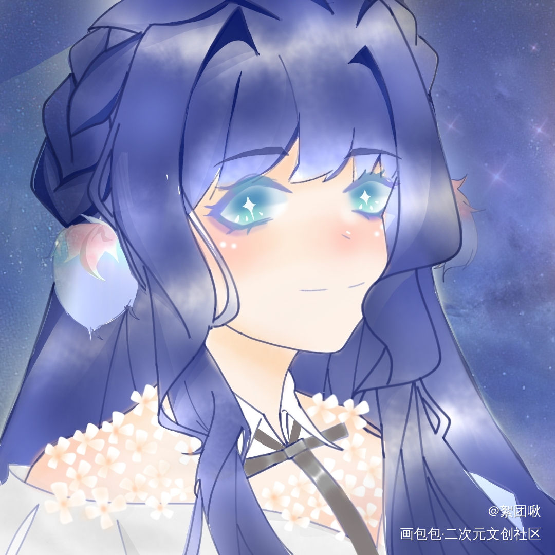 摸摸星极小美女_明日方舟星极平涂头像同人绘画作品