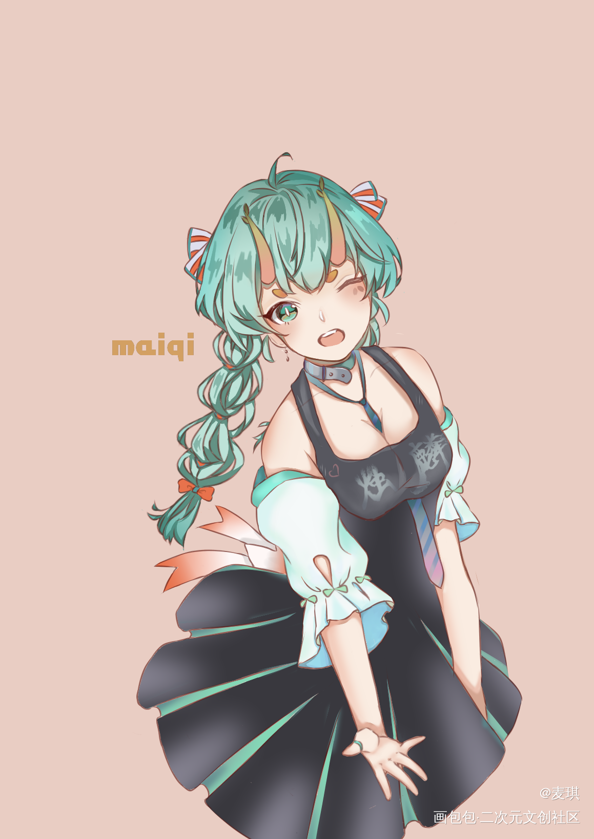 烛麟娘_烛麟平涂日系同人原创设计原创ococ绘画作品