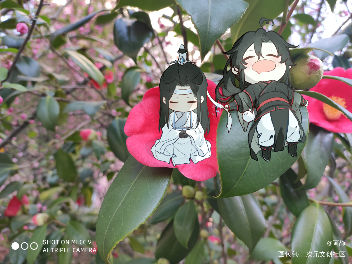 春天_人渣反派自救系统天官赐福魔道祖师冰秋花怜忘羡二三次元结合平涂插画同人绘画作品