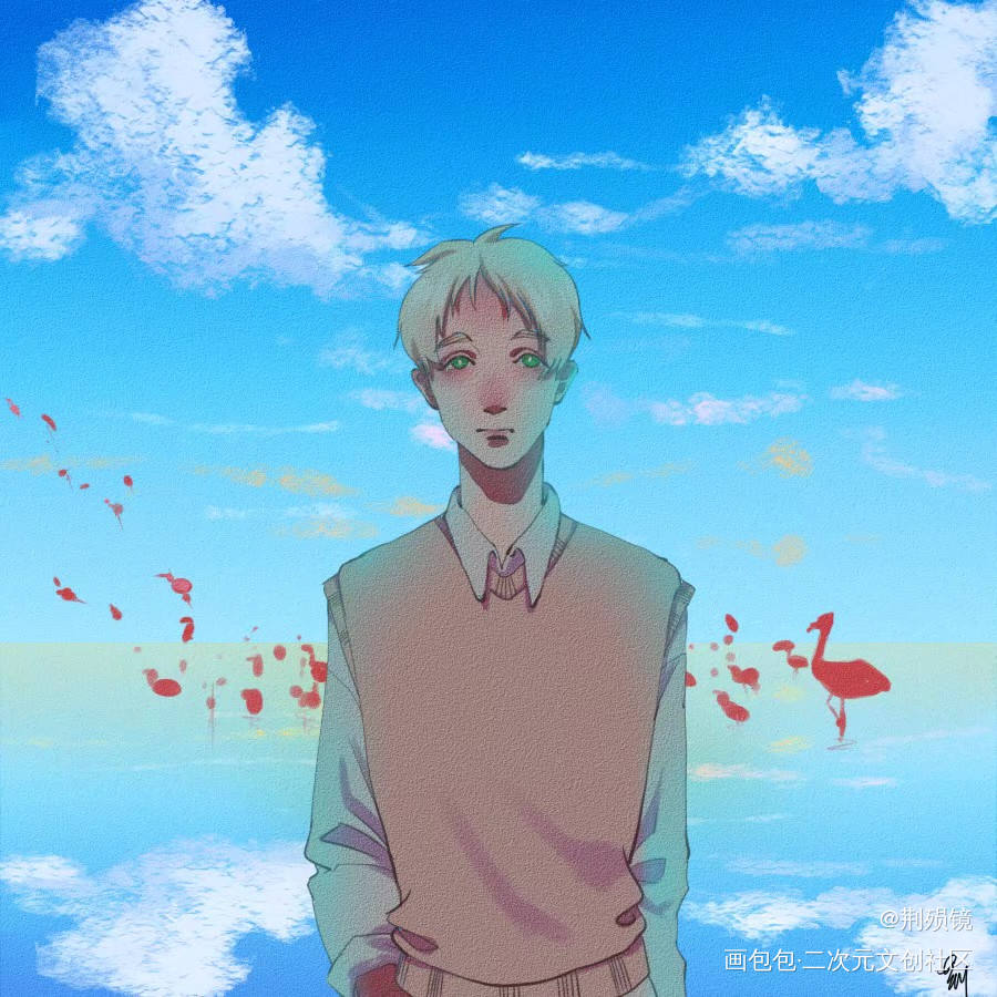 发一发_黑塔利亚亚瑟柯克兰同人aph摸鱼绘画作品