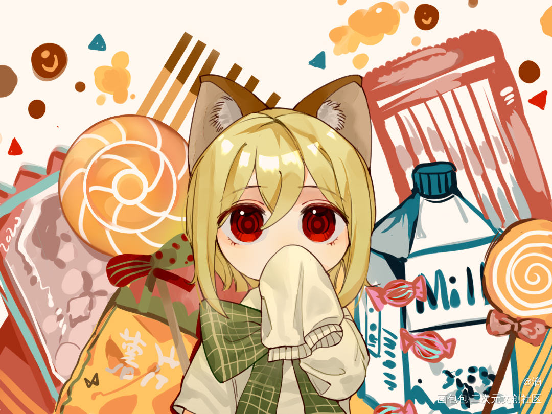 客单展示_平涂日系付费委托别人家的oc别人家的ococ绘画作品