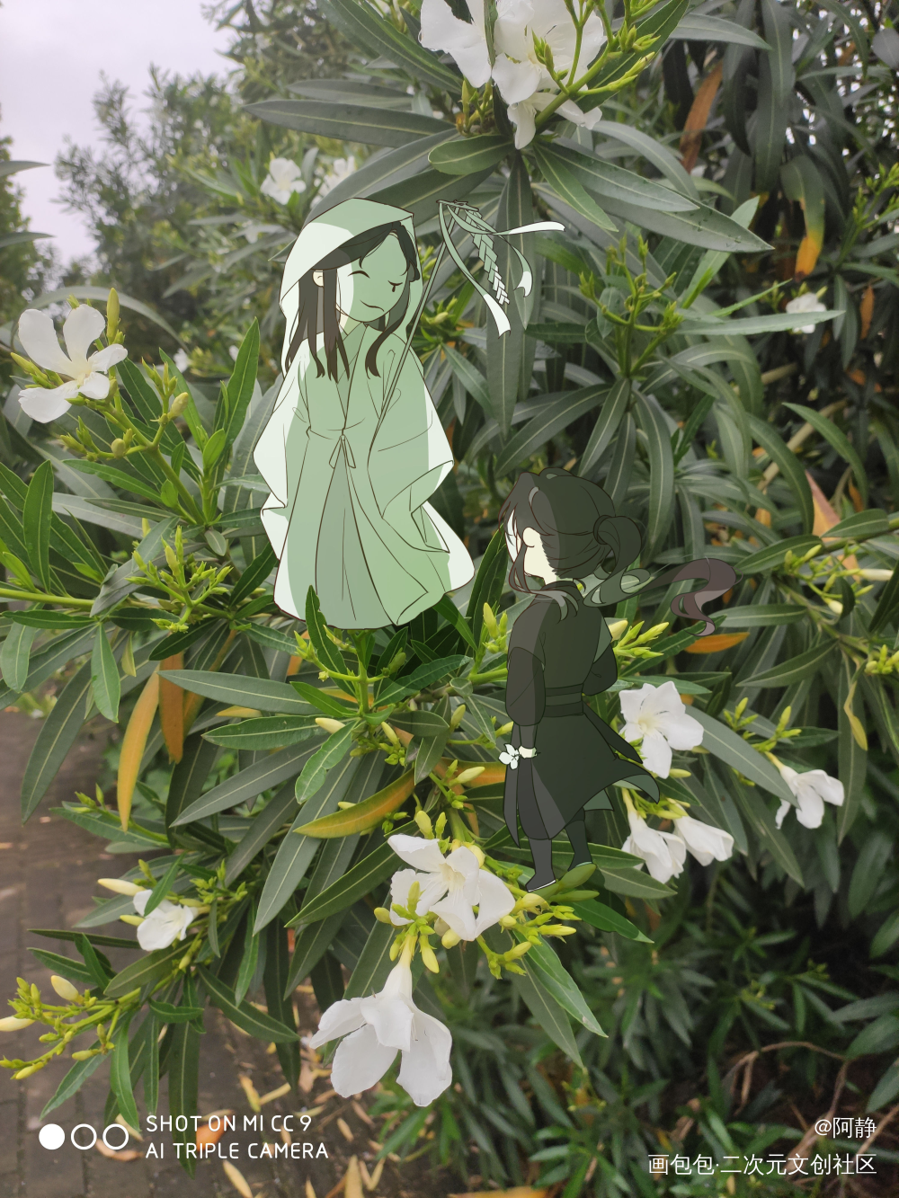 花草树木_天官赐福花怜谢怜花城平涂Q版照片摸鱼同人绘画作品