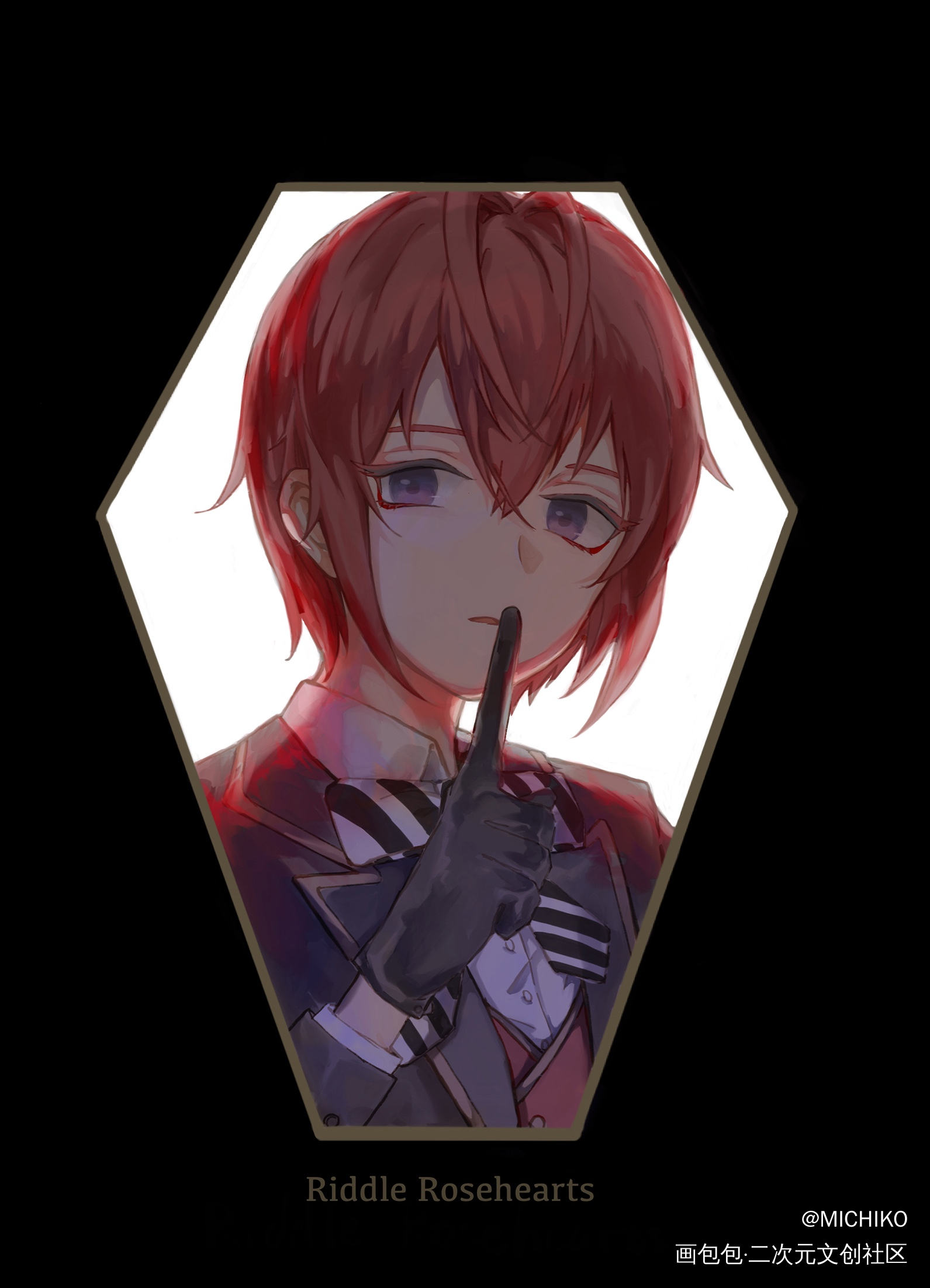 之前画的loading四人_LiliaRuggieAzulRiddle日系我要上首推头像同人迪士尼扭曲仙境绘画作品