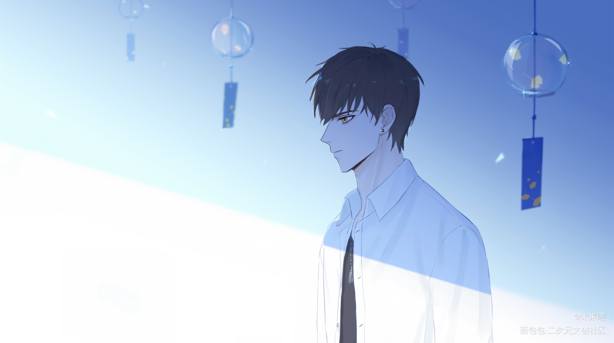_恋与制作人白起绘画作品