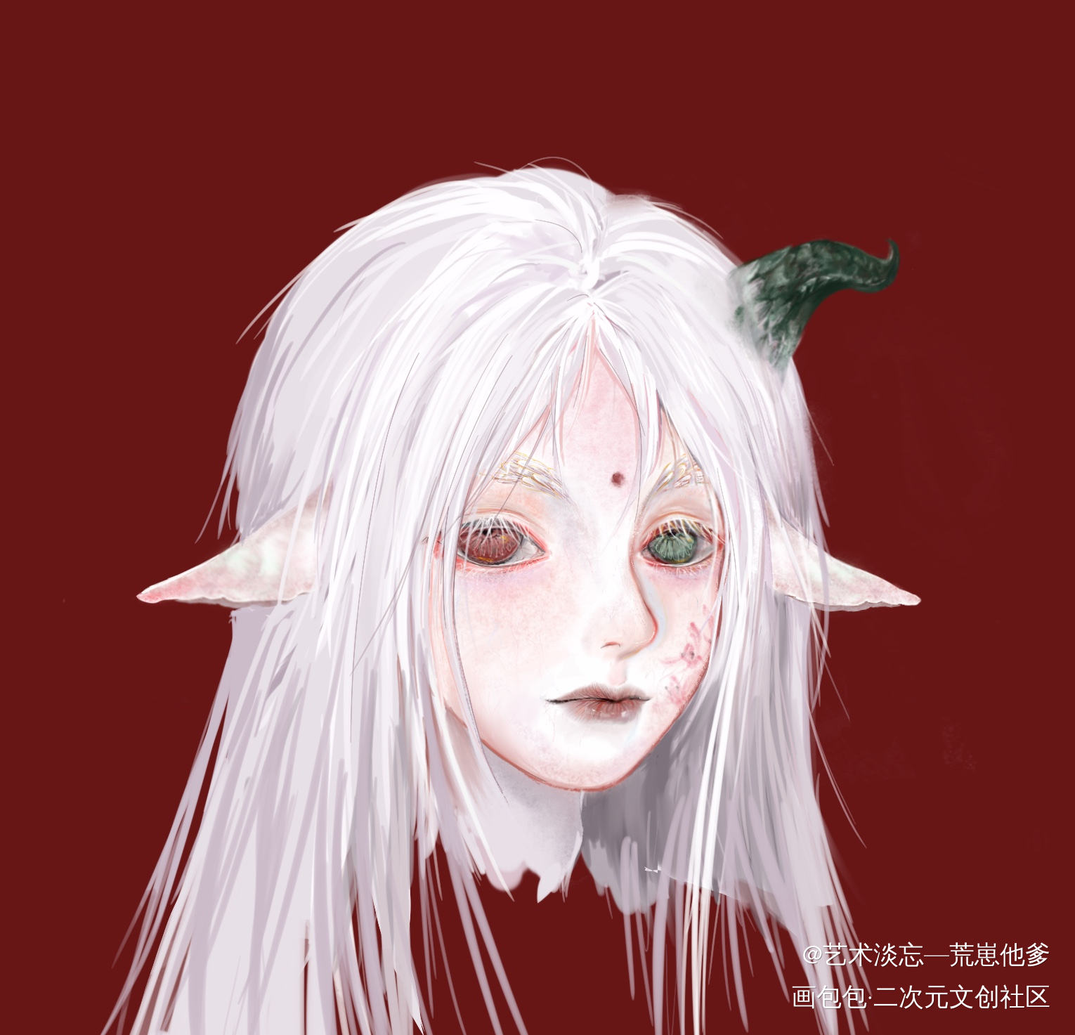 搬运——oc荒崽_厚涂头像原创原创ococ绘画作品