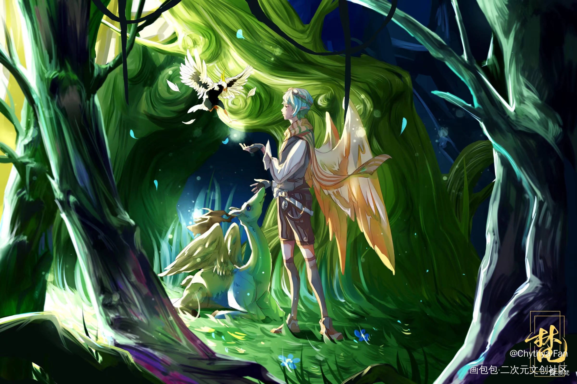 希茨亚梵_厚涂场景插画原创ococ绘画作品