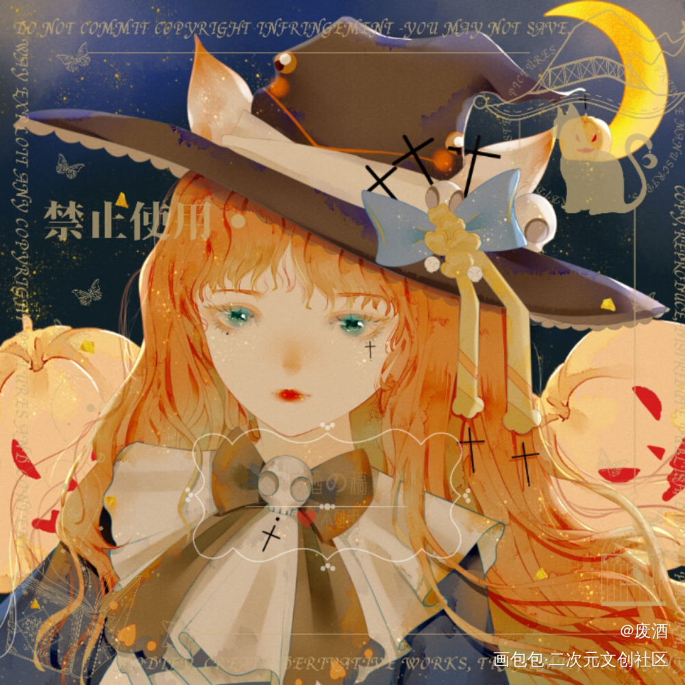 plmm_板绘水彩平涂日系少女tag头像同人oc绘画作品