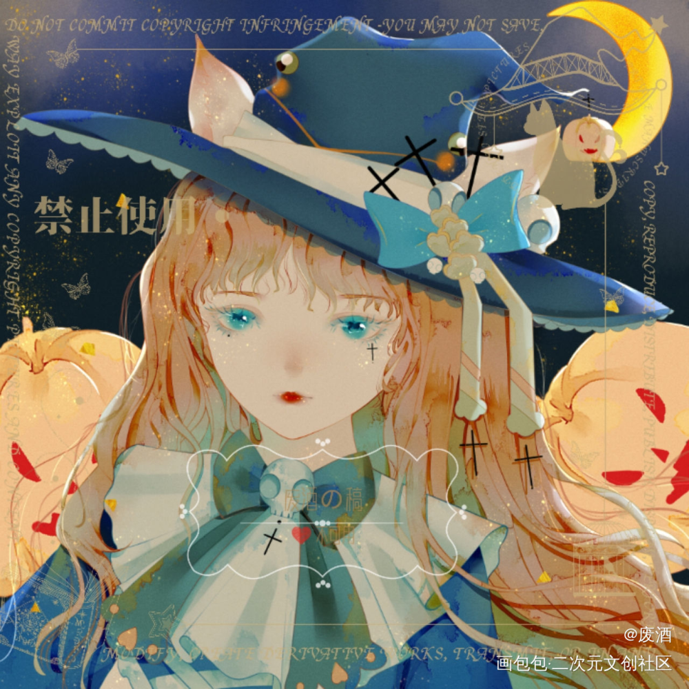 plmm_板绘水彩平涂日系少女tag头像同人oc绘画作品