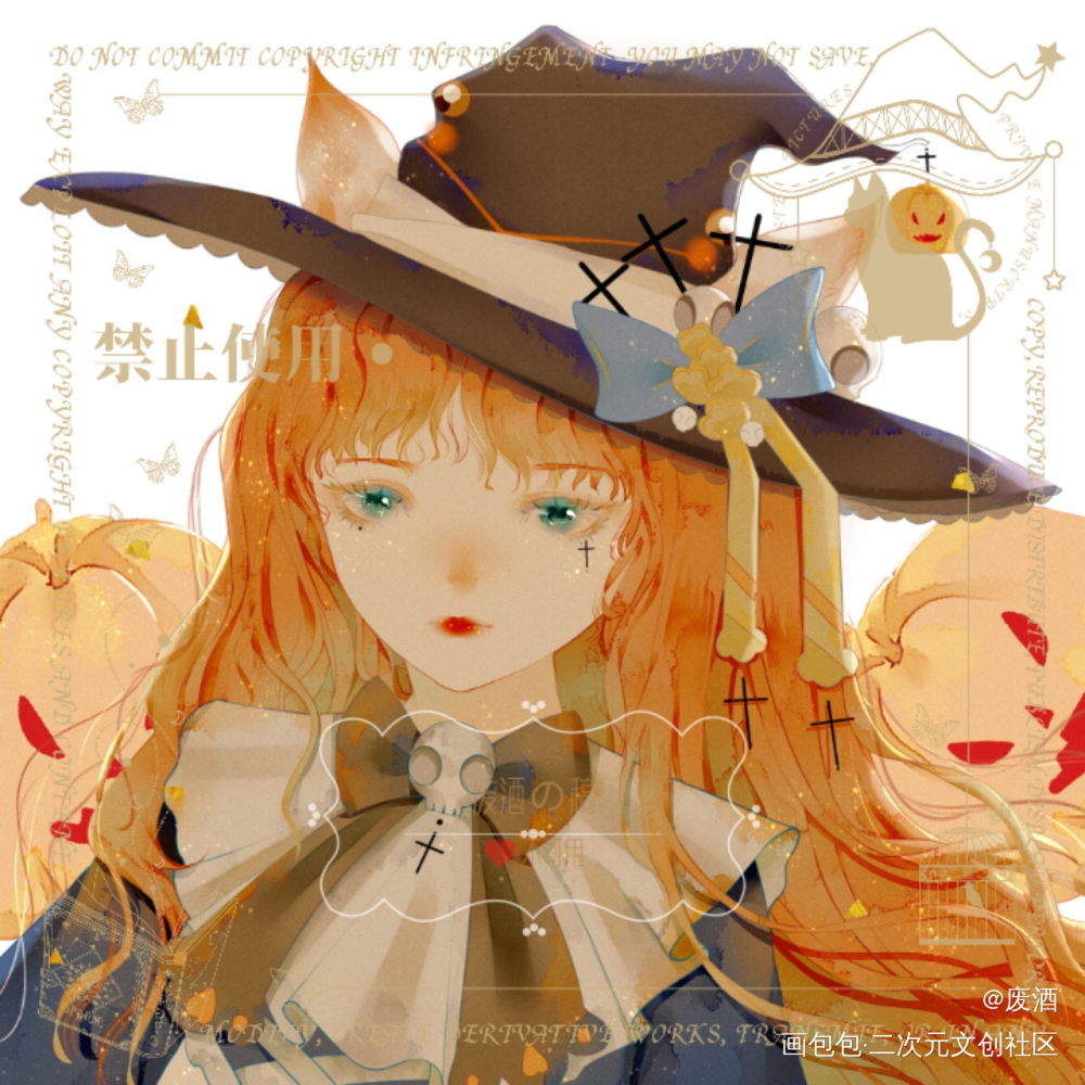 plmm_板绘水彩平涂日系少女tag头像同人oc绘画作品