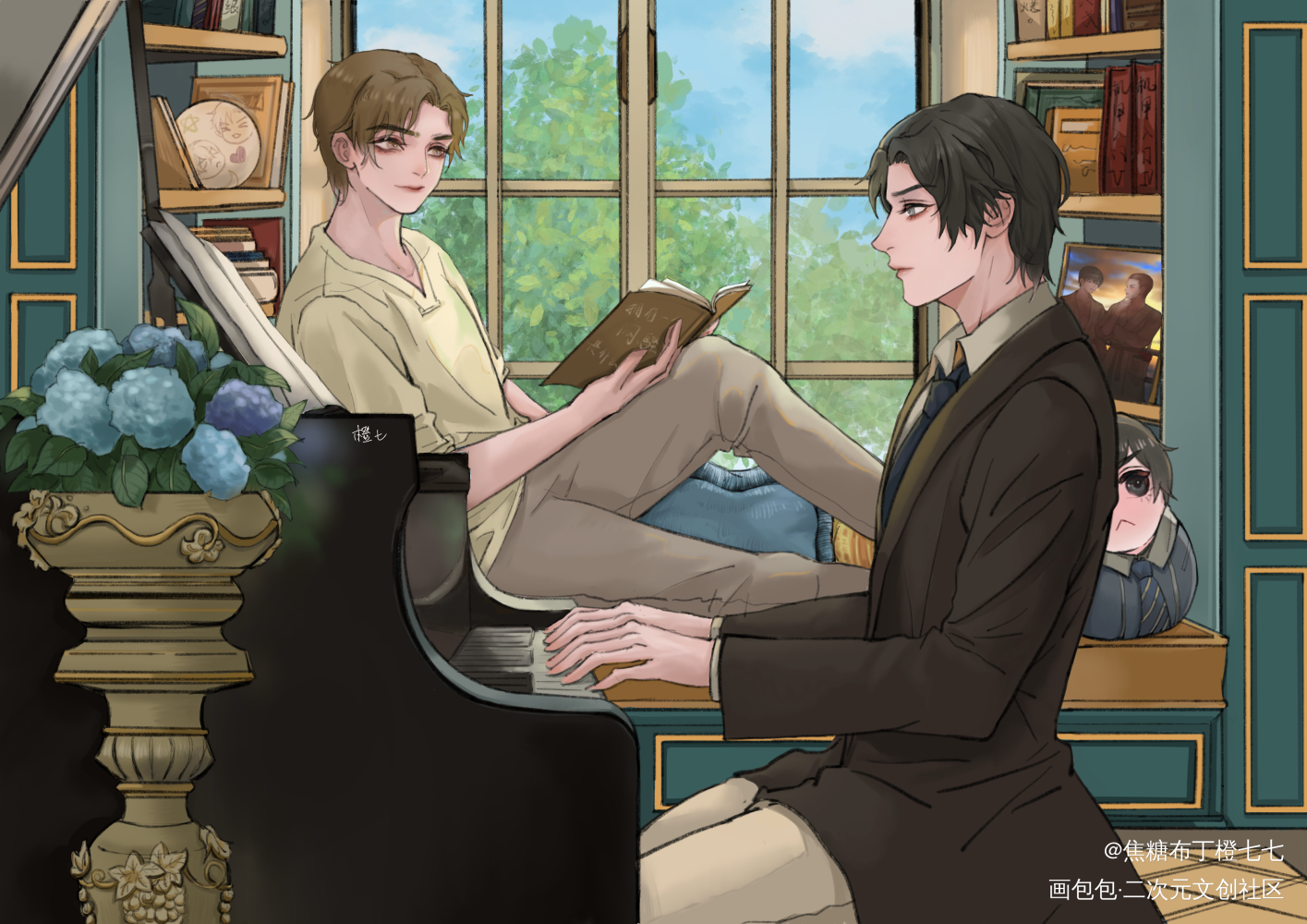 陆林的岁月静好_残次品林静恒陆必行平涂日系插画周边设计残次品广播剧绘画作品