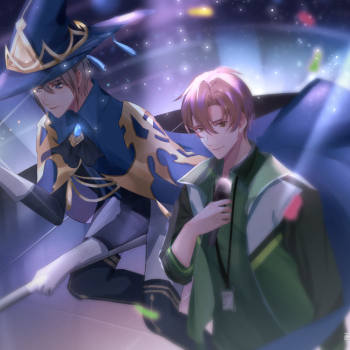 王杰希_全职高手王不留行王杰希平涂日系我要上首推插画同人蝴蝶蓝