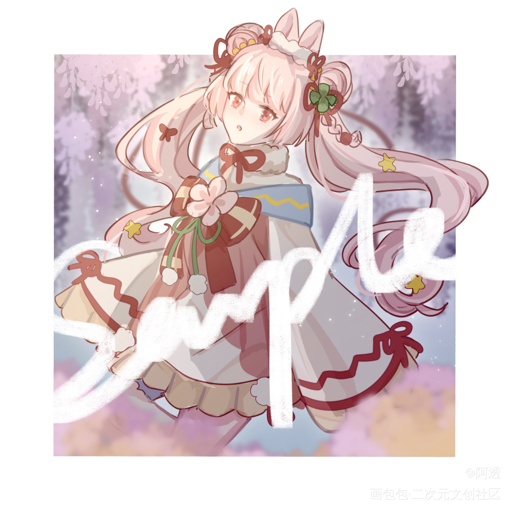 稿和无偿_平涂日系插画约稿oc绘画作品