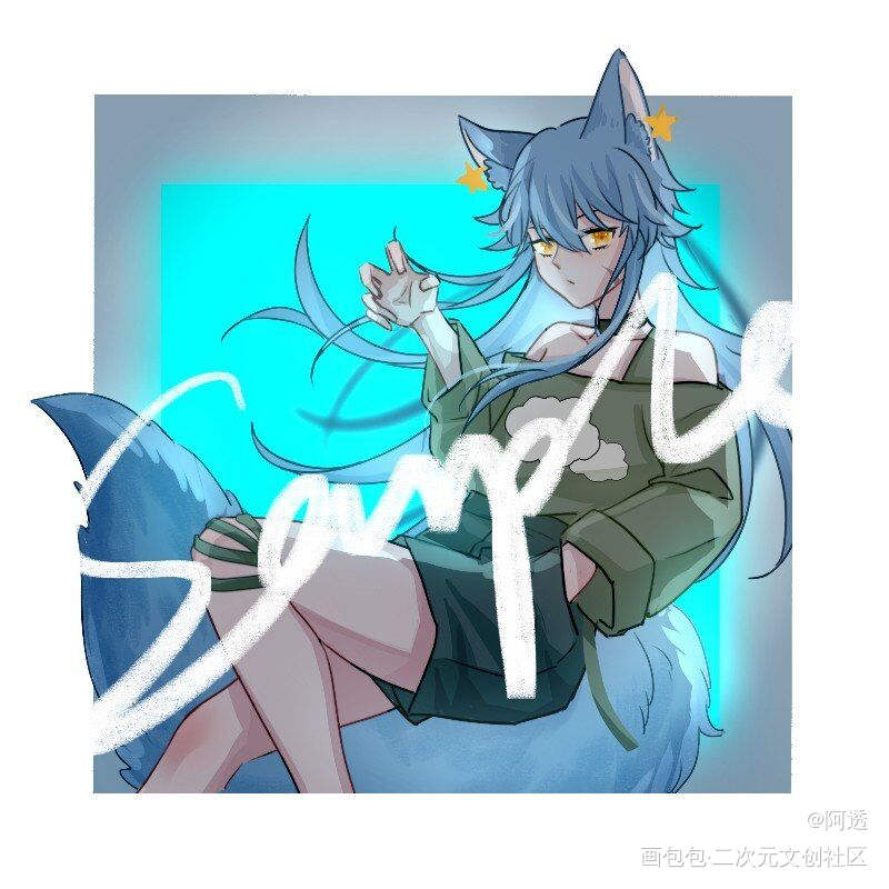 稿和无偿_平涂日系插画约稿oc绘画作品
