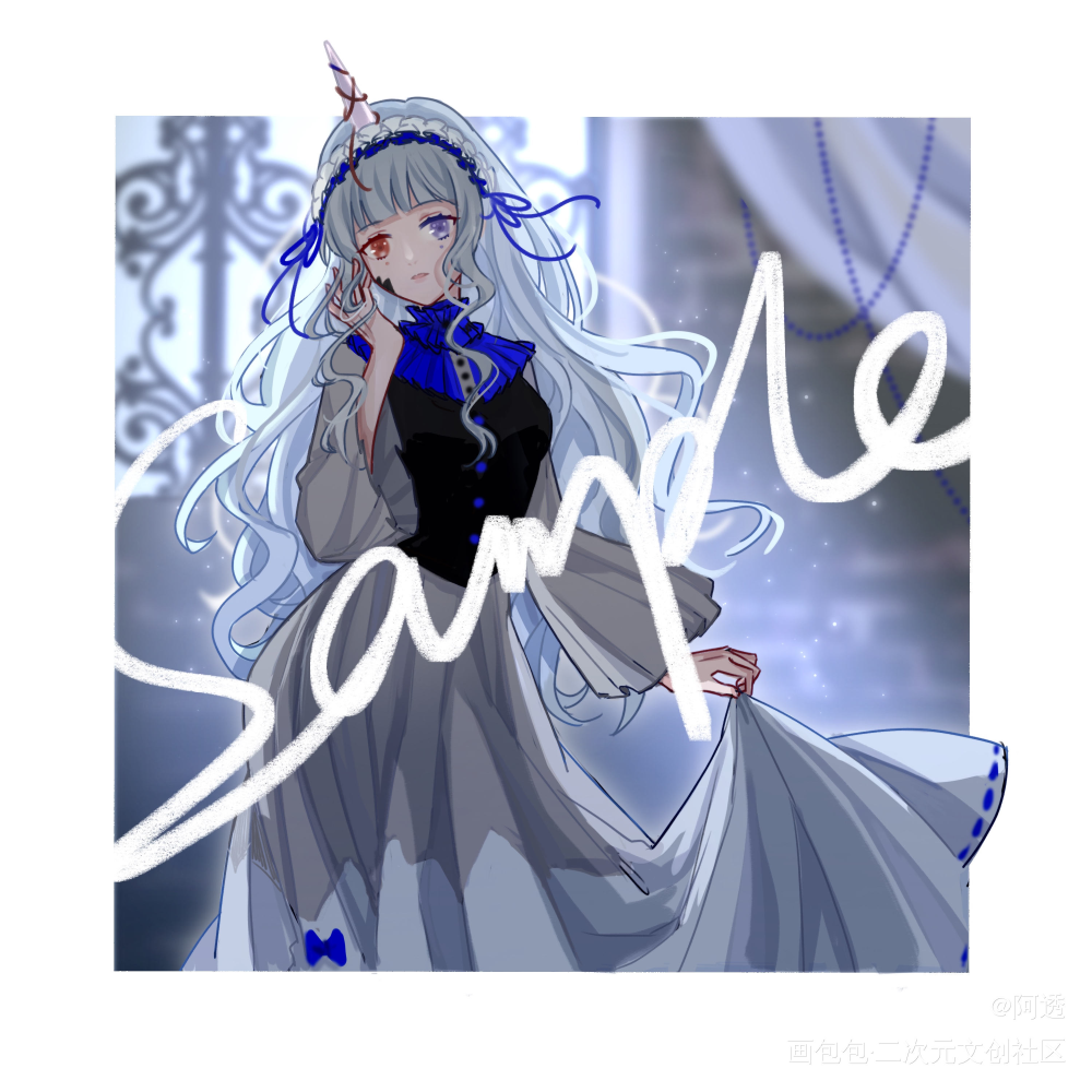 稿和无偿_平涂日系插画约稿oc绘画作品
