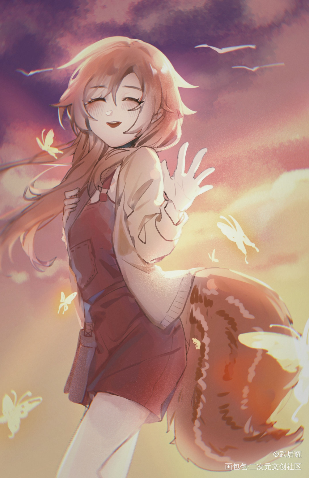 梦到的女孩_厚涂日系我要上首推插画原创原创绘画作品