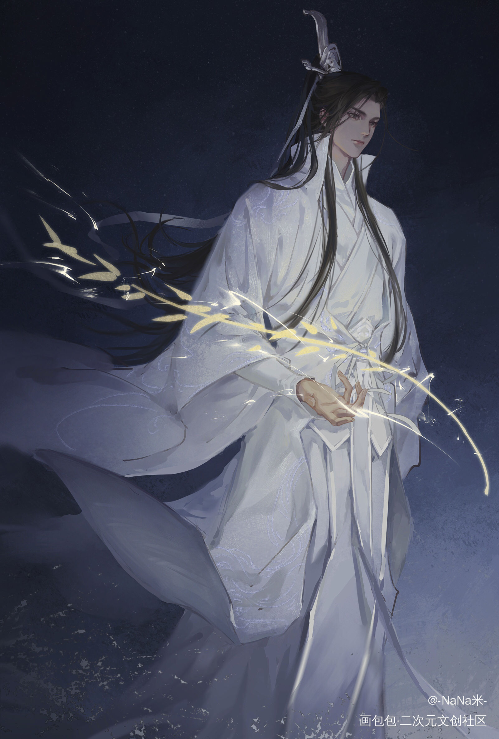 晚宁_二哈和他的白猫师尊绘画作品