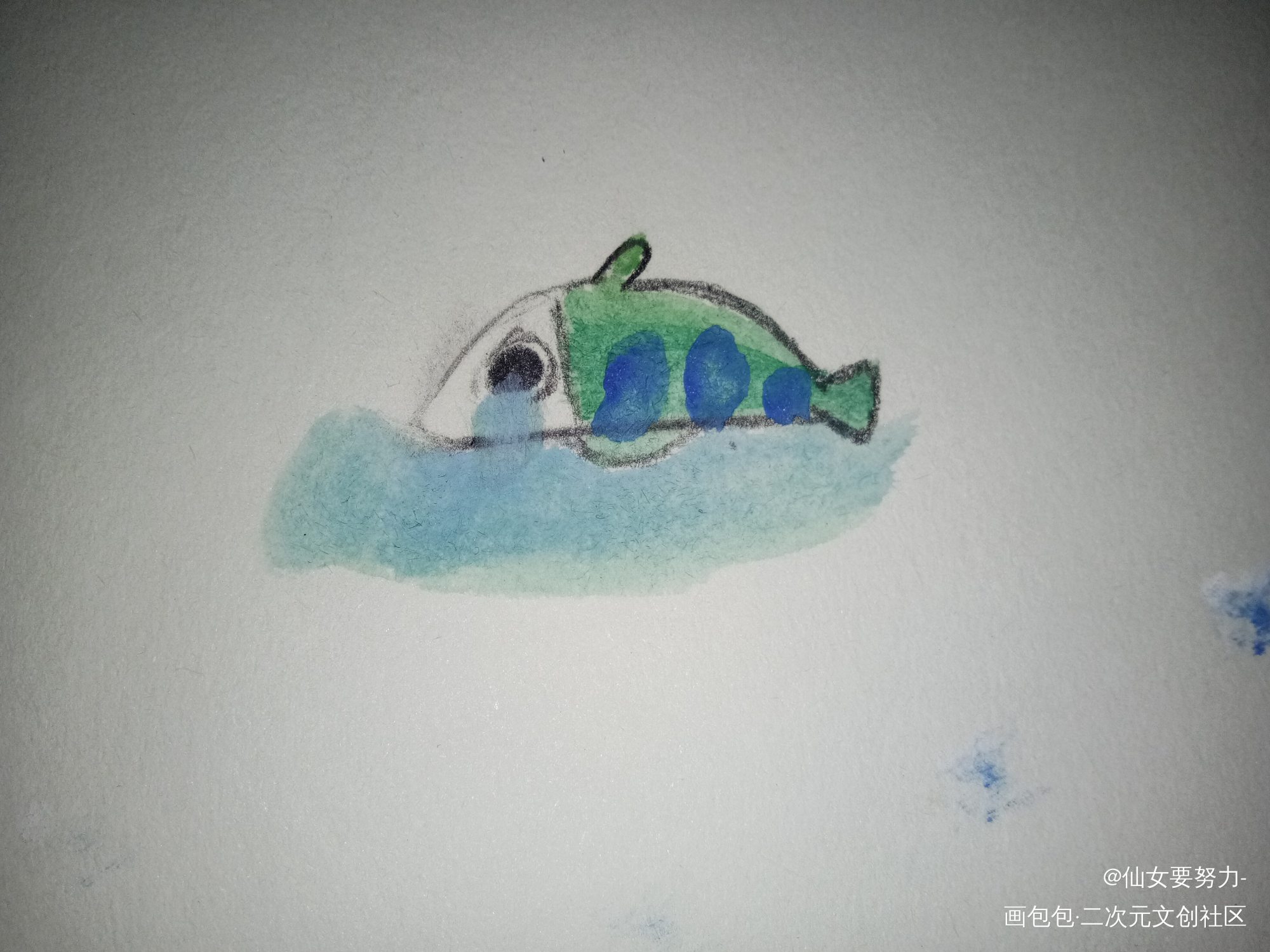 大海的水呀~我的泪_求点评求配文插画原创绘画作品
