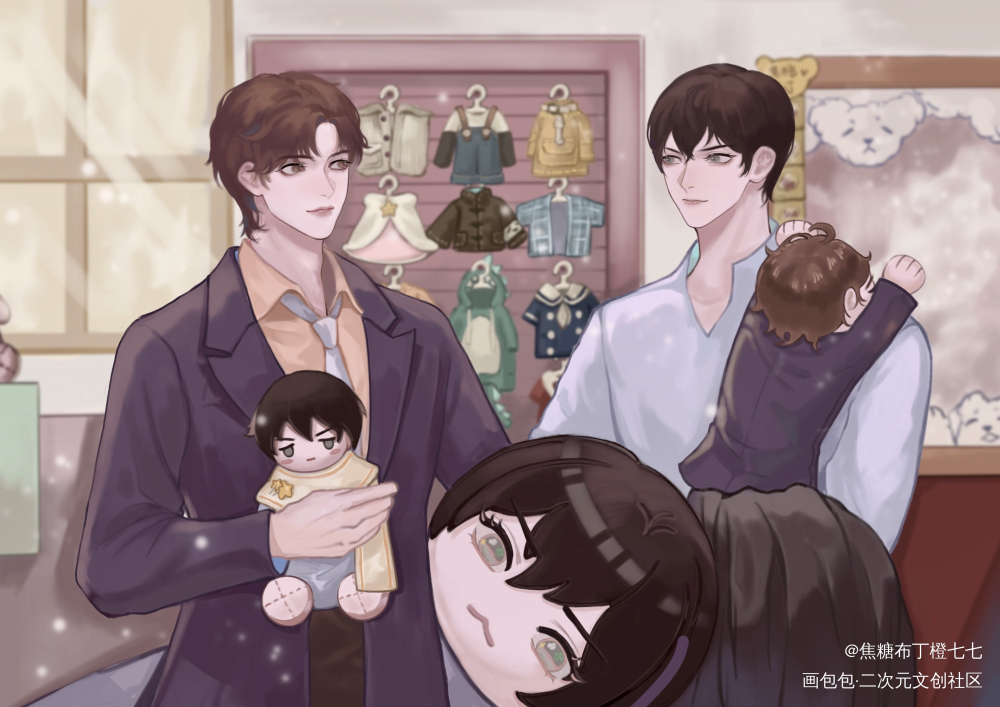 残次品 陆林和布偶_残次品林静恒陆必行厚涂插画绘画作品