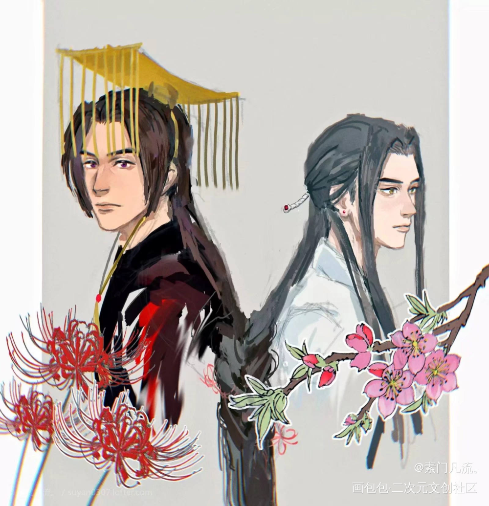 搬运。结发_二哈和他的白猫师尊墨燃楚晚宁厚涂同人绘画作品