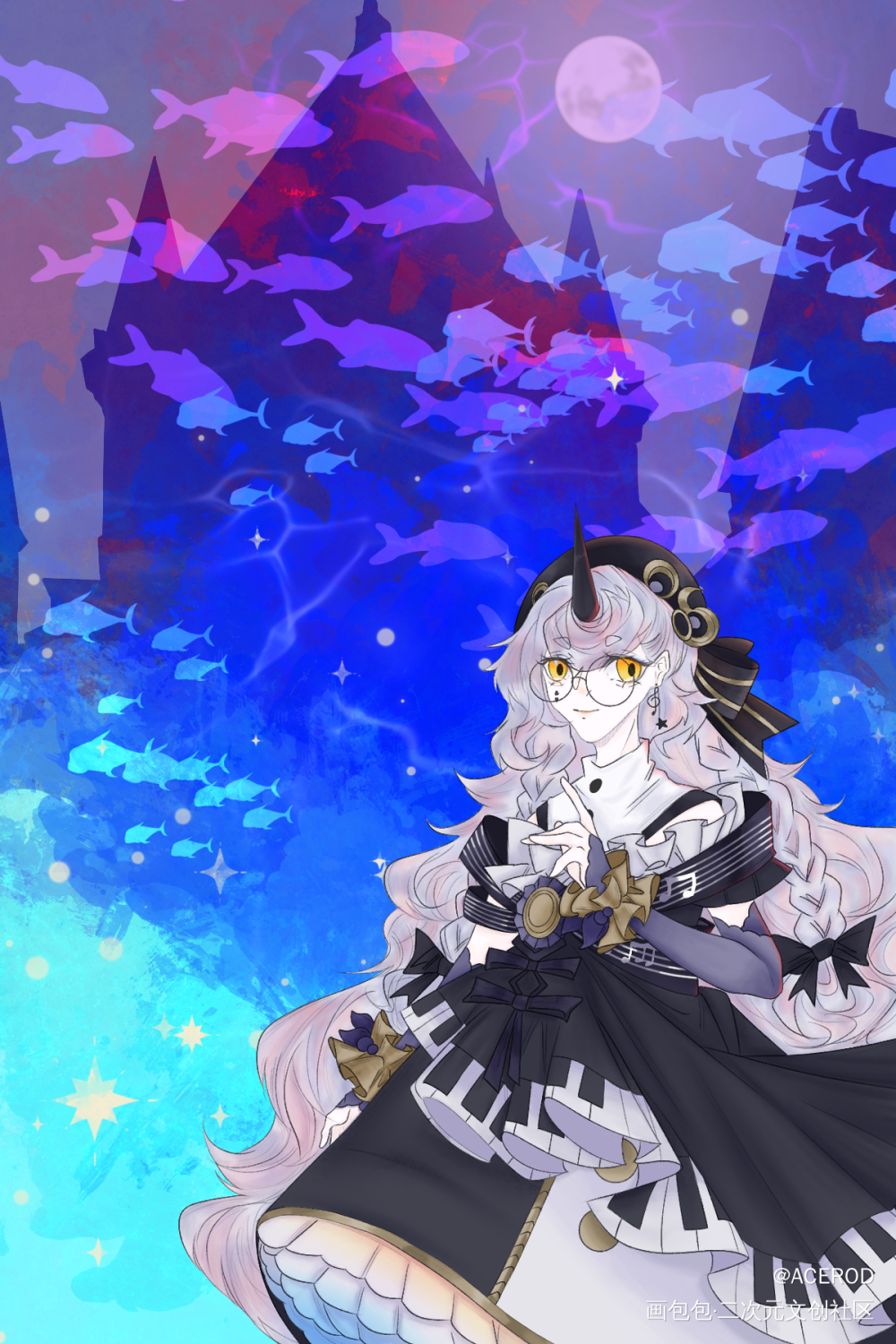 自家oc_林茨·纳瓦尔平涂日系半身半身插画原创ococ绘画作品