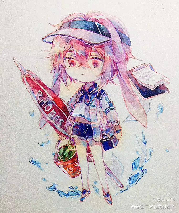 船_明日方舟水彩绘画作品