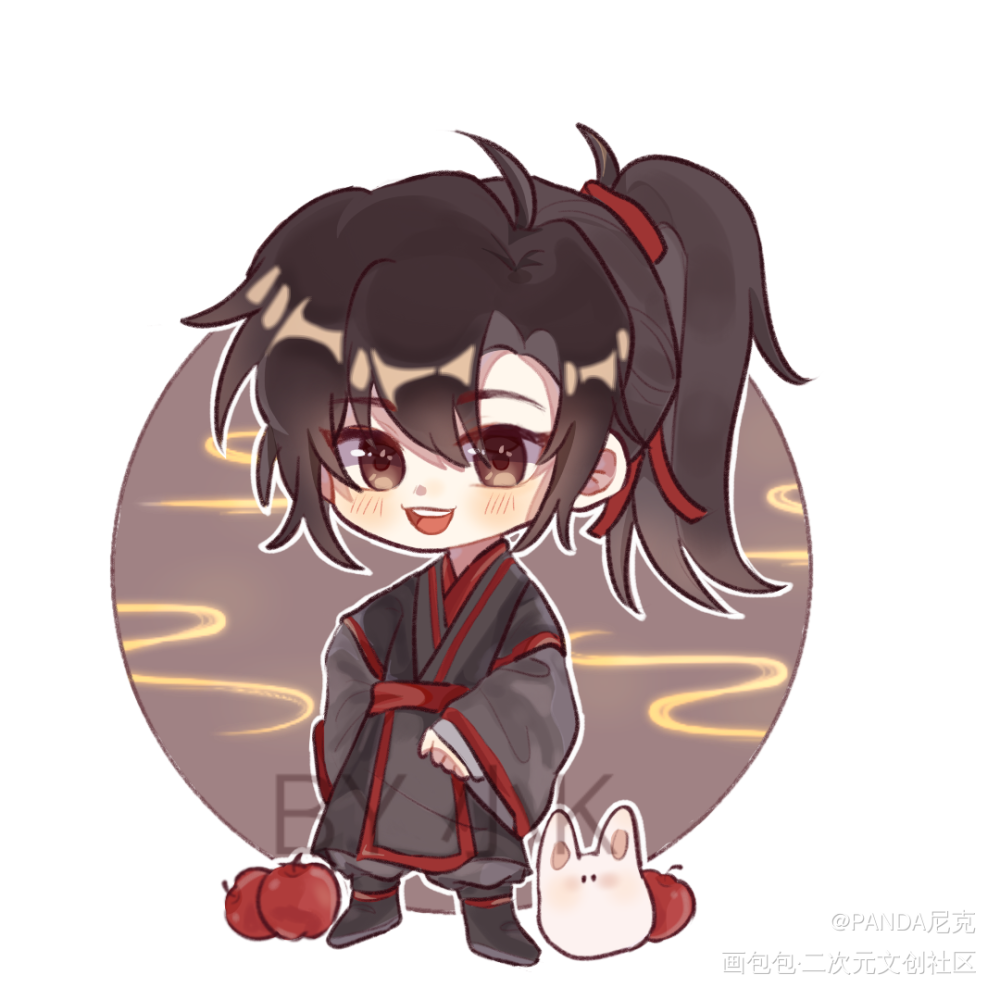 是之前问题箱点图画的(趴)_魔道祖师魏无羡Q版同人绘画作品