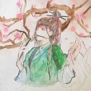 沈周_江南百景图沈周古风水彩插画绘画作品