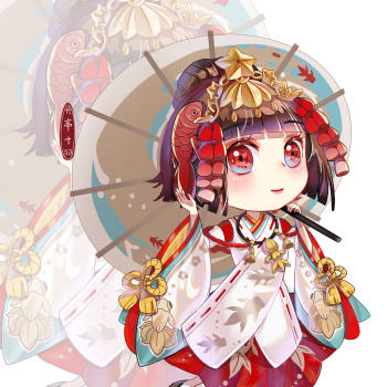 小神乐-稚子之忆_阴阳师小神乐平涂日系q版我要上首推同人周边设计